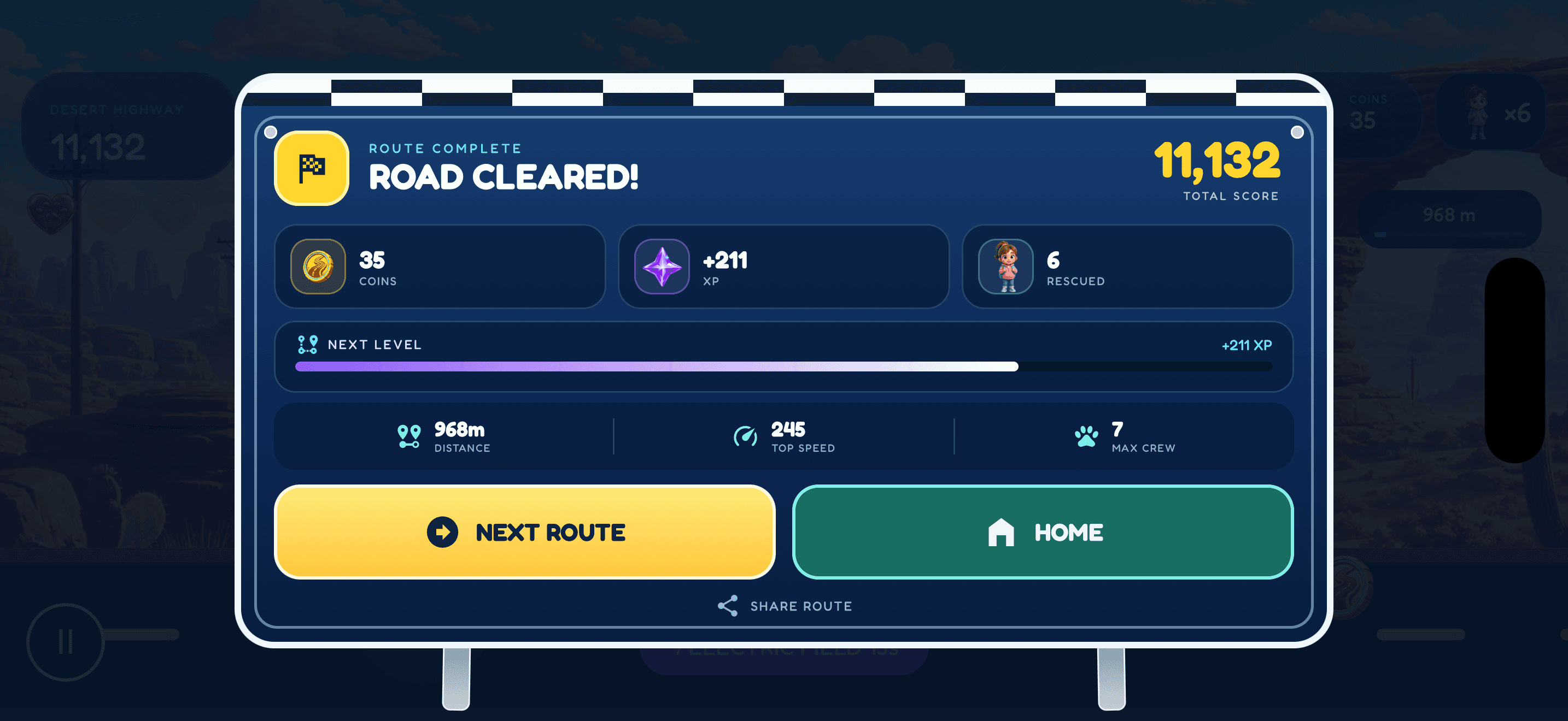 Clear the route
