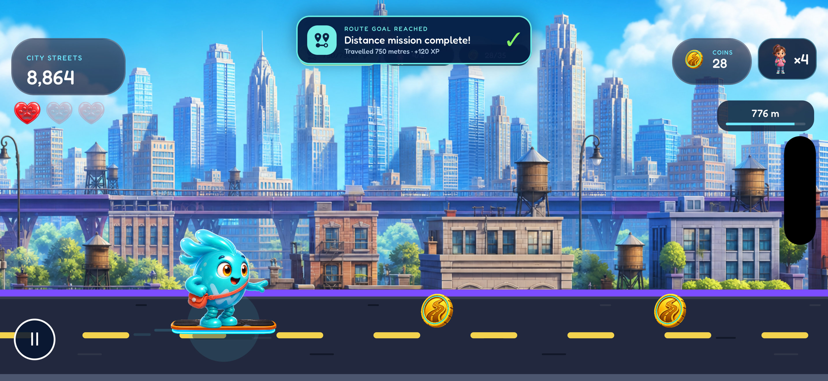 RoadWiZ gameplay on a landscape iPhone