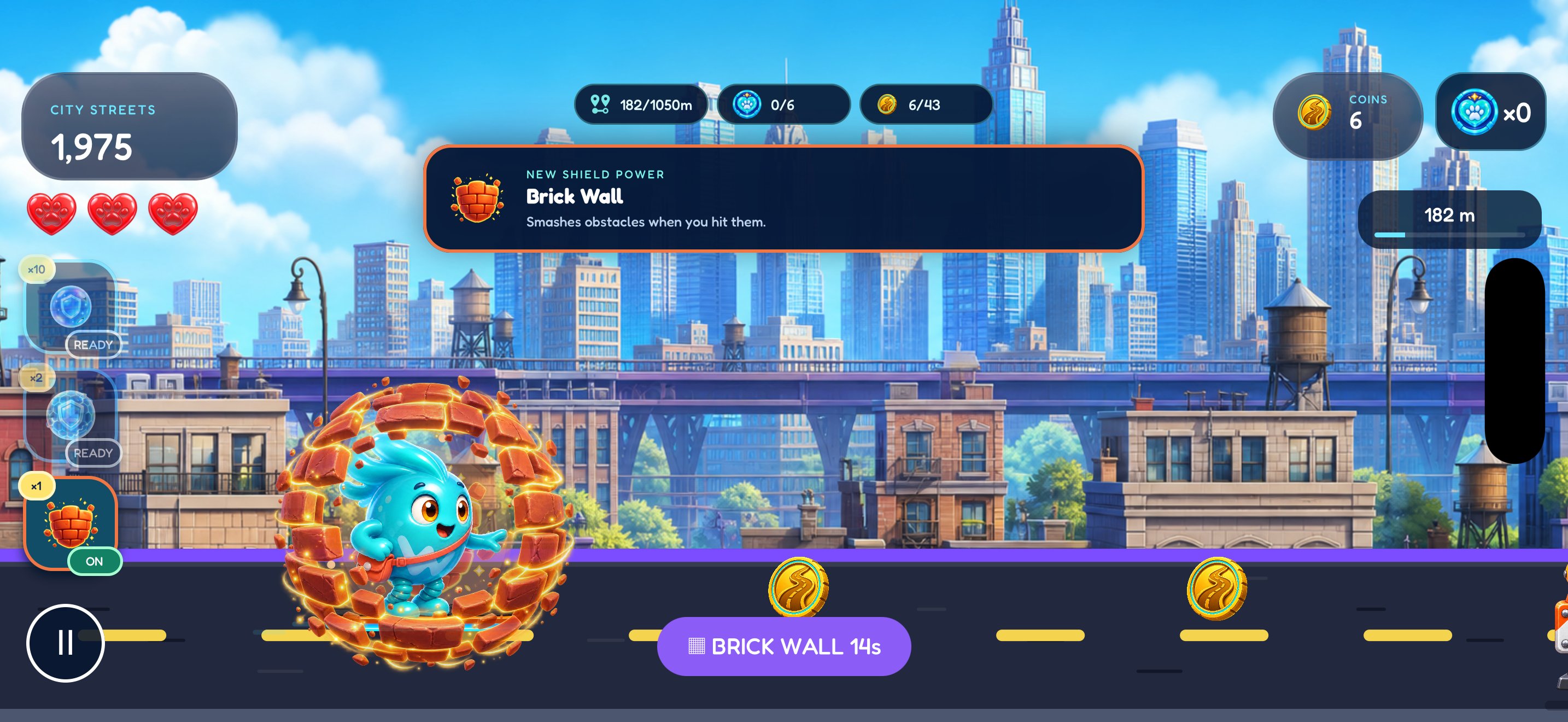 Brick Wall during RoadWiZ gameplay