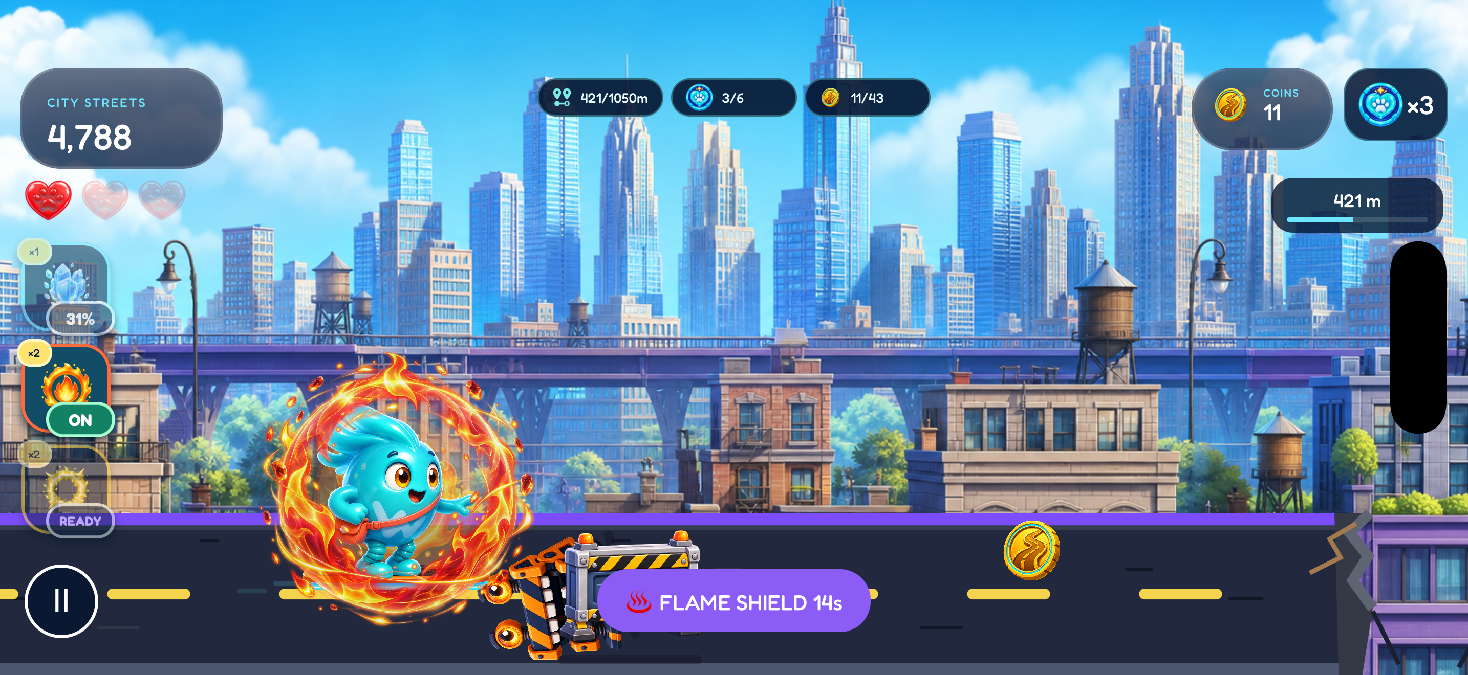 Flame Shield during RoadWiZ gameplay